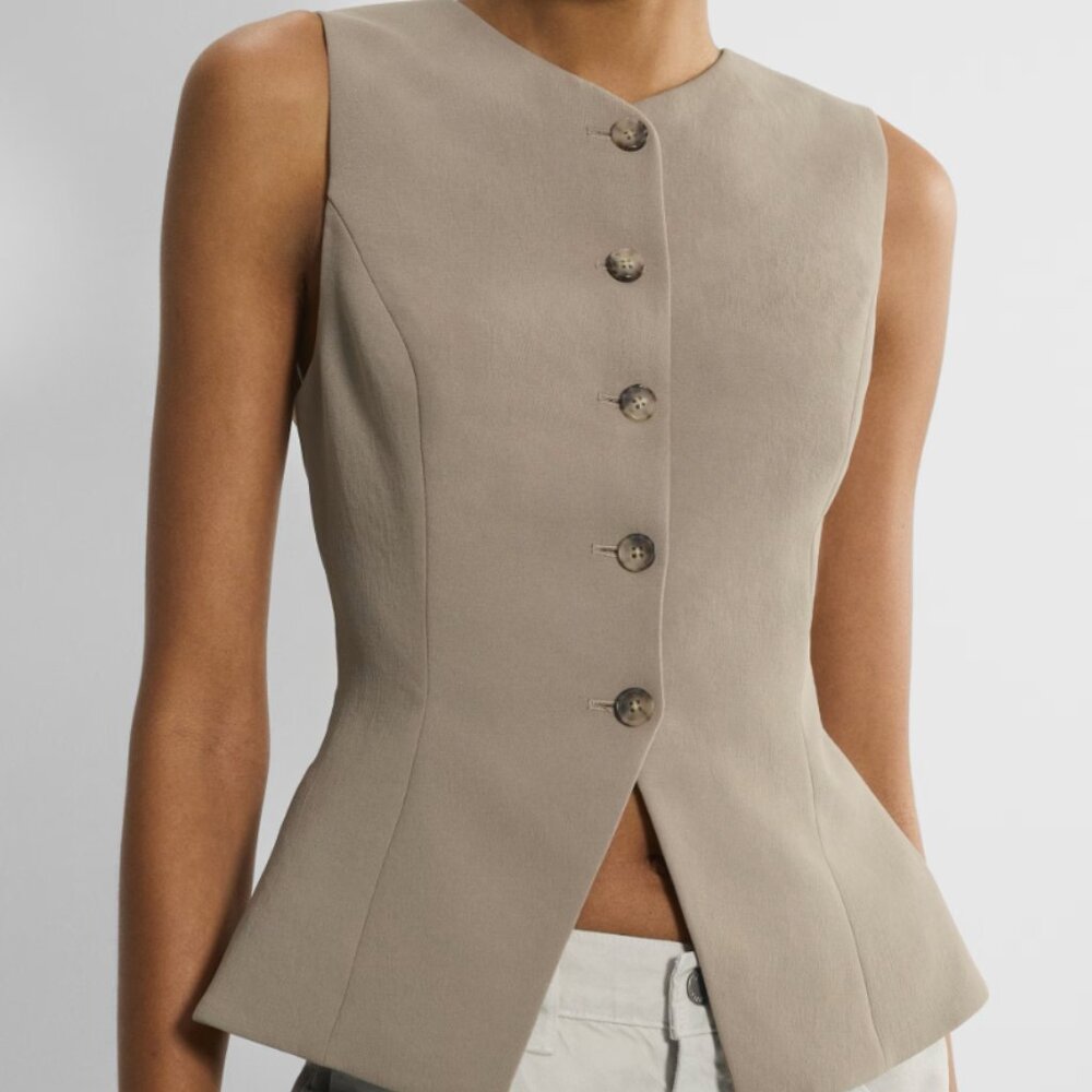 Aritzia Wilfred Regal Vest - Nomad Taupe